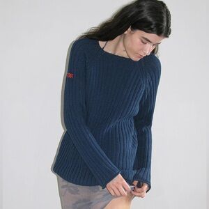 NWT Paloma Wool Shiitake Navy Organic Cotton Sweater (Size Medium)